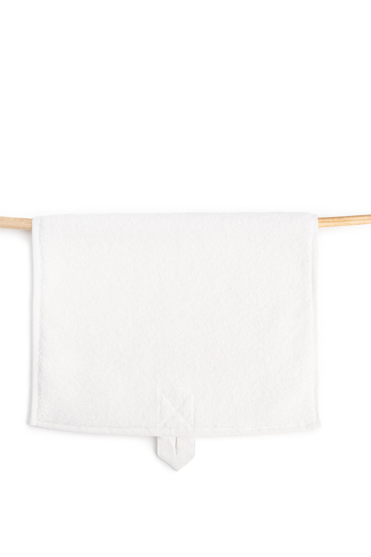 Hanging white hand towel